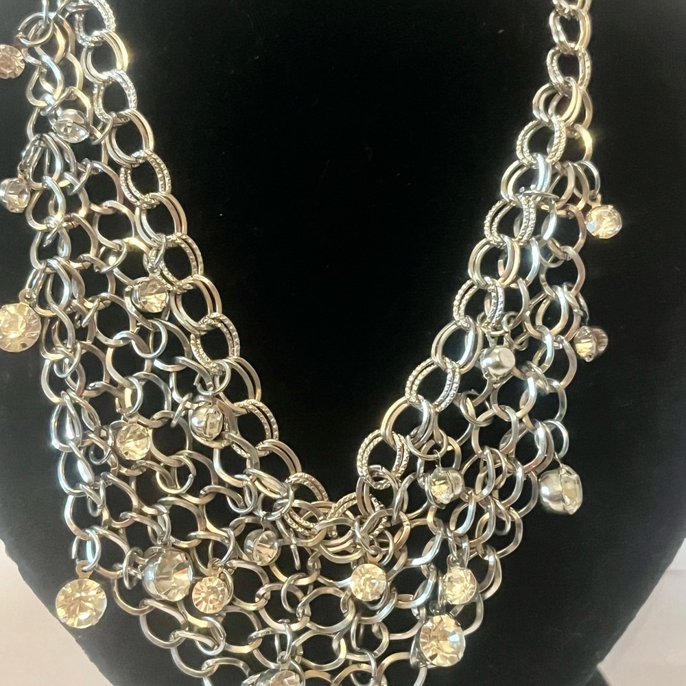 Dazzling Multi-Layer Statement Necklace 17” Length - image 7